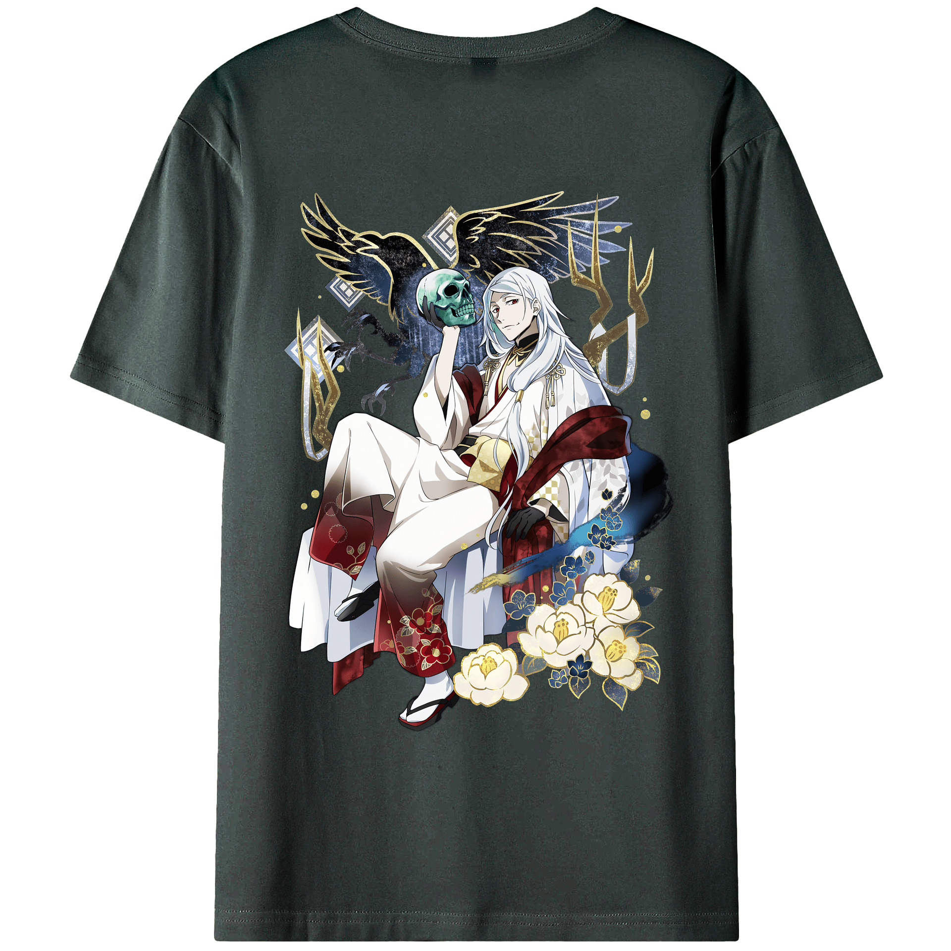 （画像用） 文豪ストレイドッグス Bungo Stray Dogs 綿100％ メンズ半袖Tシャツ（バックプリント） 通気性